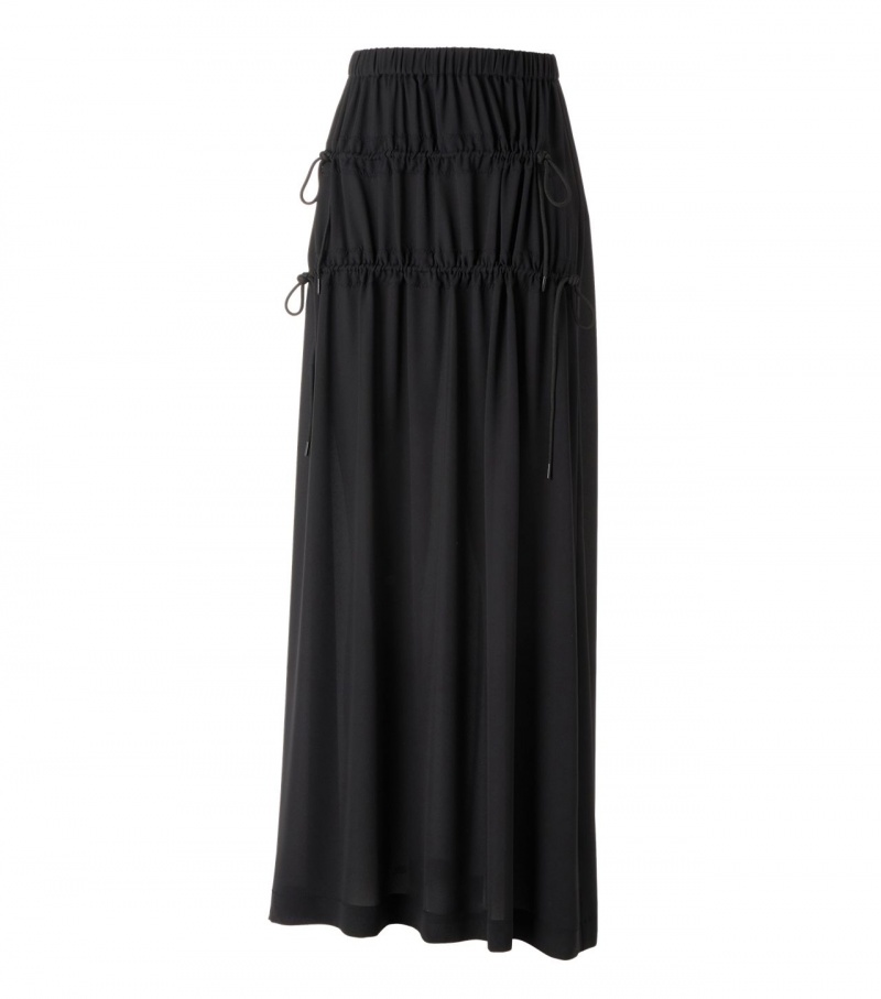 Black Onitsuka Tiger Ws Long Skirts | 34780-ISAL