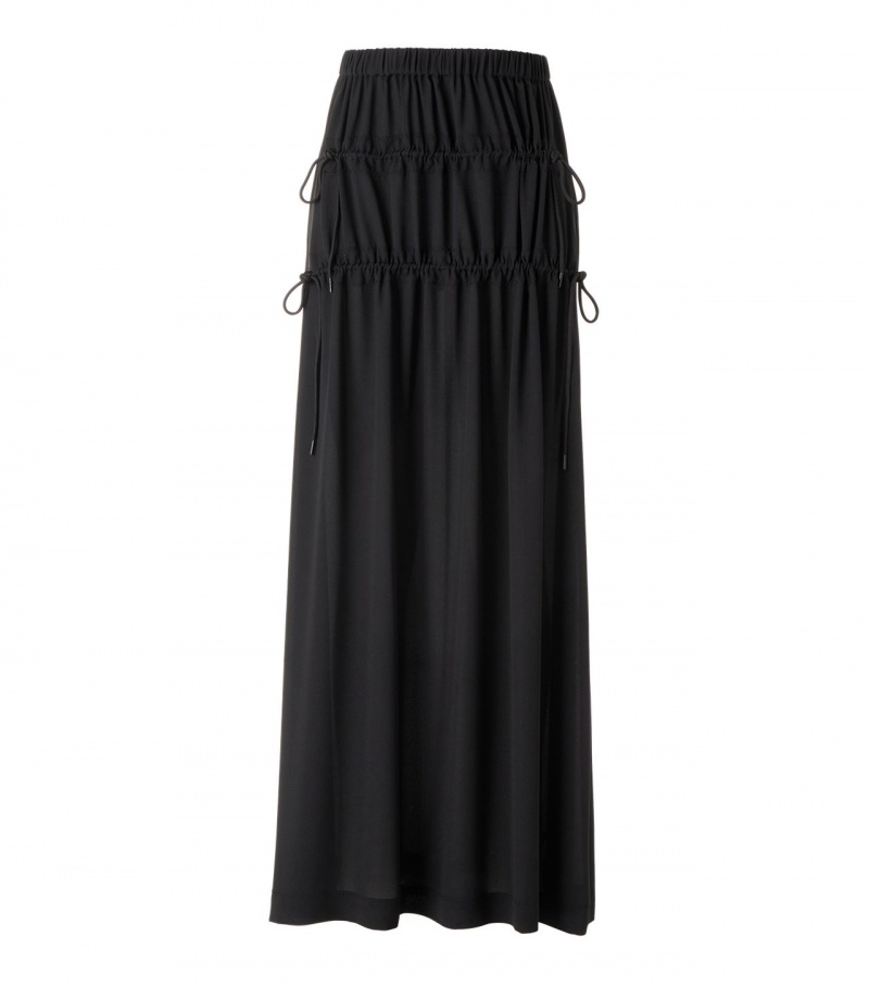 Black Onitsuka Tiger Ws Long Skirts | 34780-ISAL