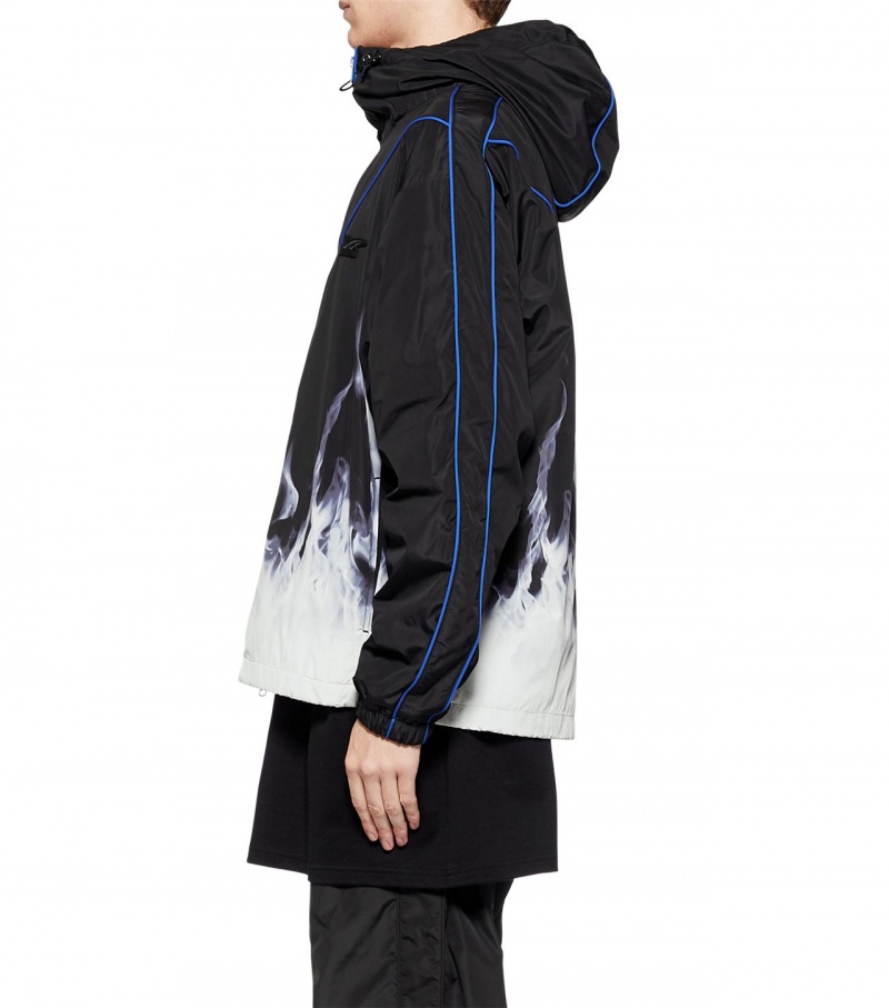 Black / Blue Onitsuka Tiger P Track Blouson T Shirts | 52014-HRVN