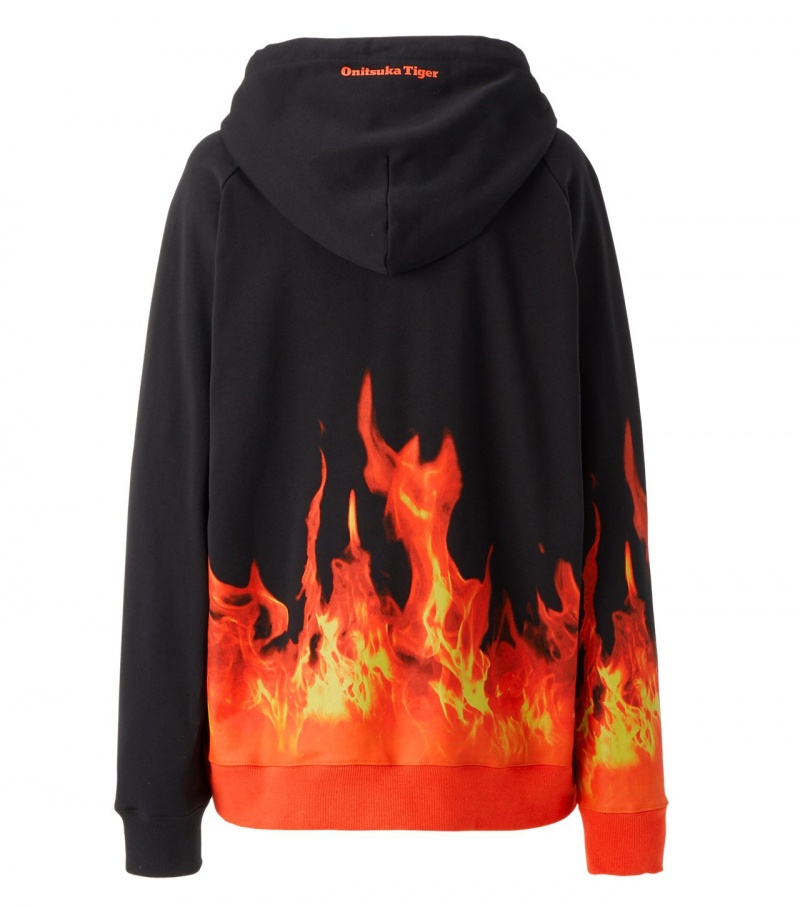 Black / Orange Onitsuka Tiger Hoodie | 05638-SEAY