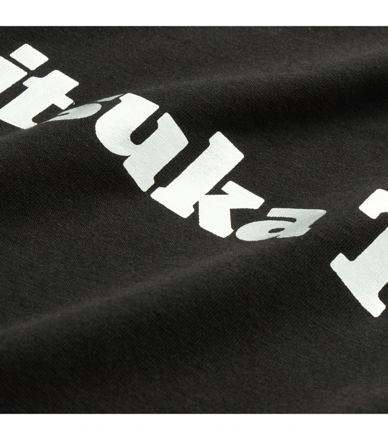 Black / Silver Onitsuka Tiger Logo T Shirts | 87654-RZFQ