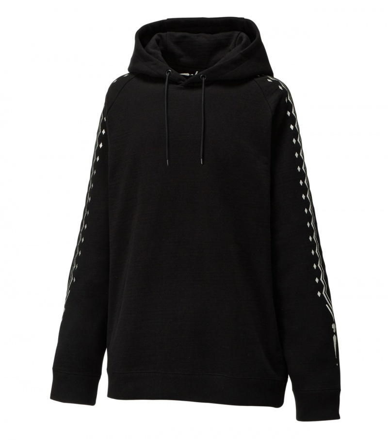 Black / White Onitsuka Tiger Hoodie | 38572-XHSM