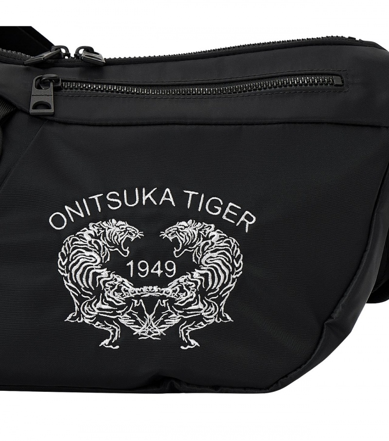 Black / White Onitsuka Tiger Messenger Bag | 01463-YDGL