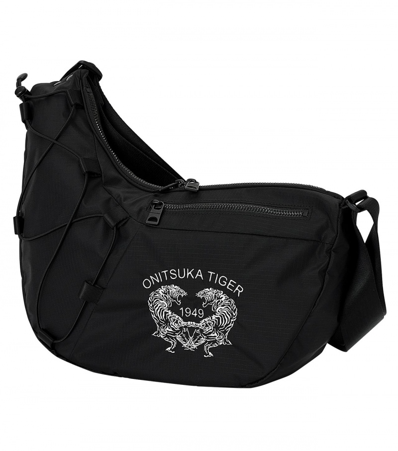 Black / White Onitsuka Tiger Messenger Bag | 71593-YCPV