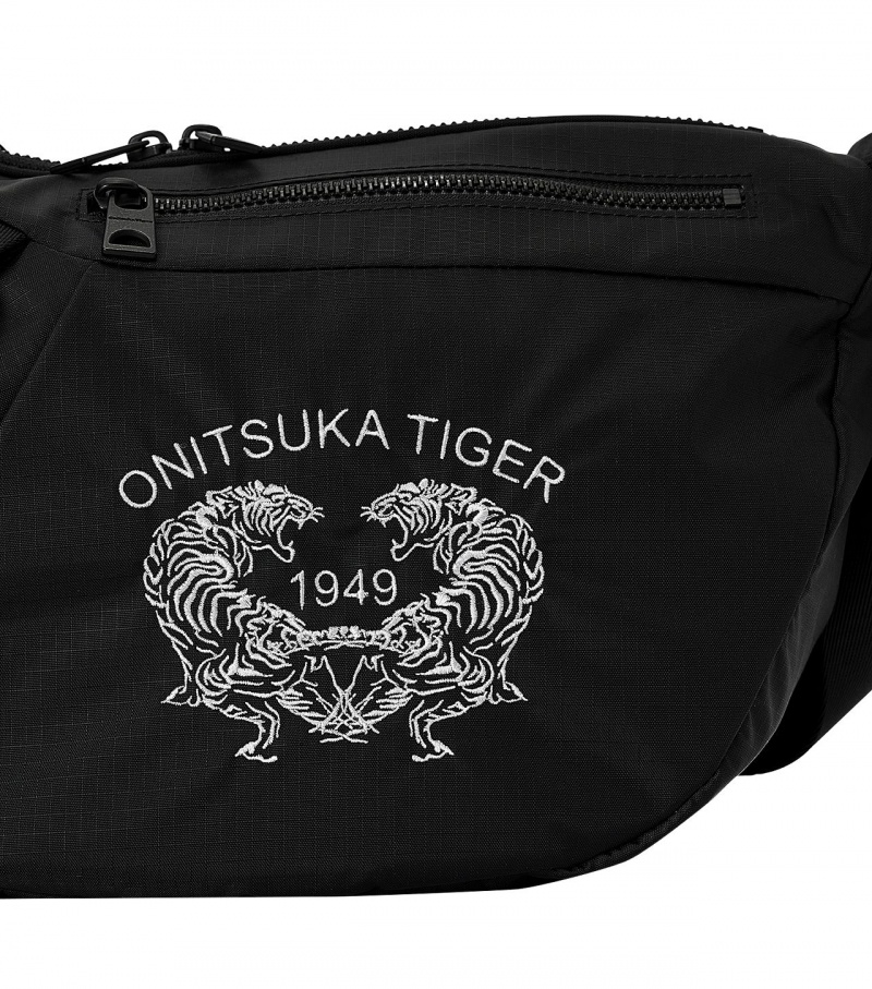 Black / White Onitsuka Tiger Messenger Bag | 14730-XKRS