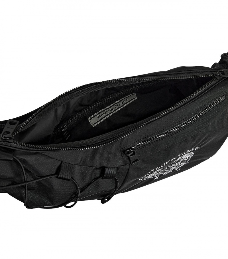 Black / White Onitsuka Tiger Messenger Bag | 14730-XKRS