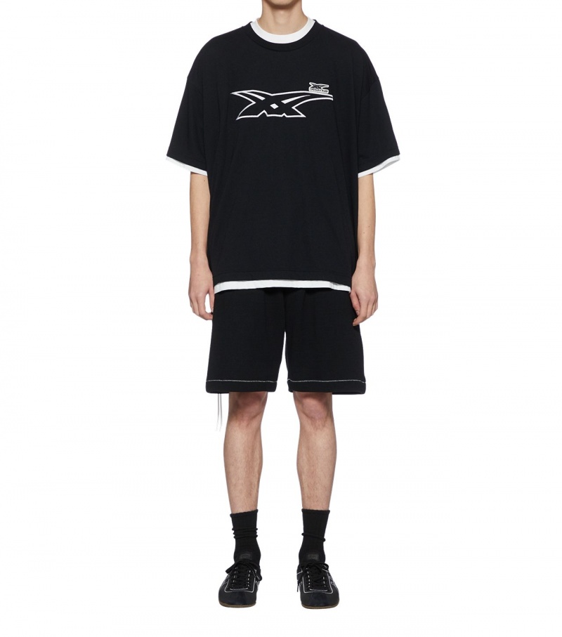 Black / White Onitsuka Tiger Ss Tops | 74819-FZGK