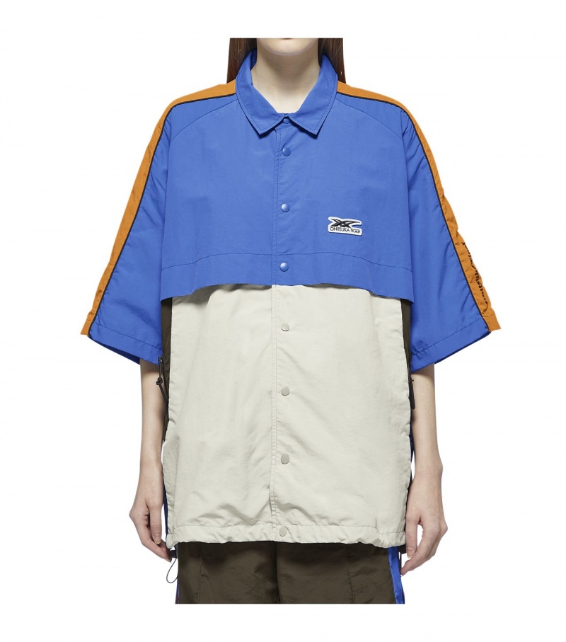 Blue Onitsuka Tiger Shirts | 98245-WCVF