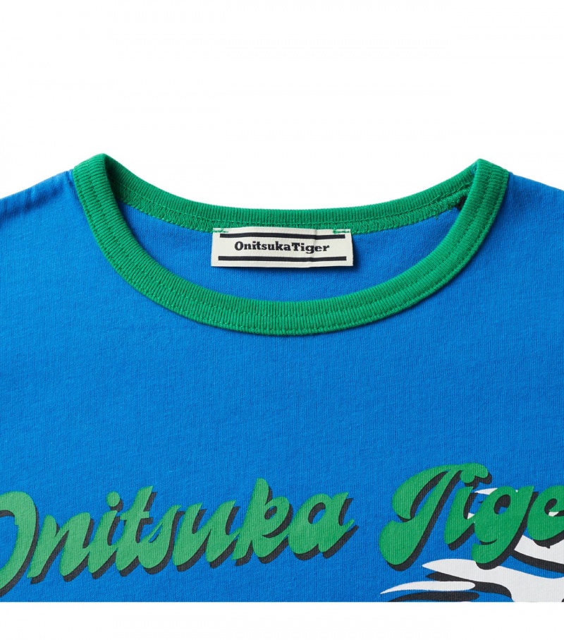 Blue Onitsuka Tiger T Shirts | 18607-SUGX