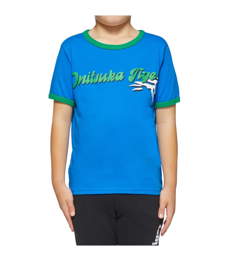 Blue Onitsuka Tiger T Shirts | 81253-IKEJ