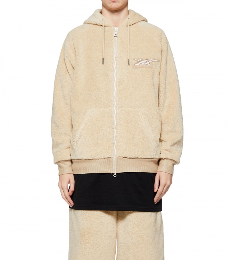 Brown Onitsuka Tiger Zip-Up Hoodie | 98147-UNTW