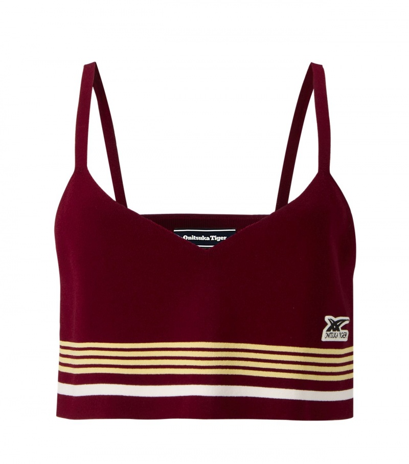 Burgundy Red Onitsuka Tiger Ws Knit Tops | 69502-MGRF