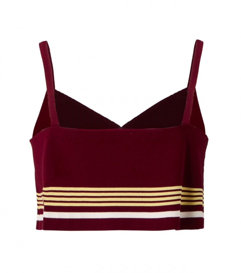 Burgundy Red Onitsuka Tiger Ws Knit Tops | 87342-WEHP