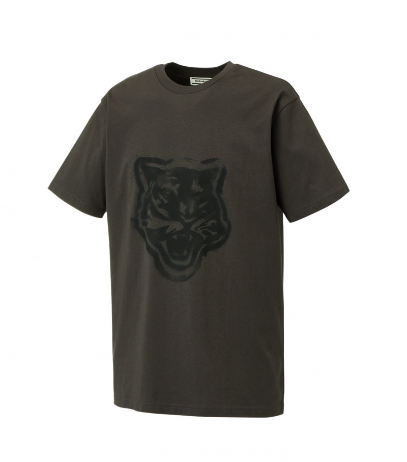 Dark Grey Onitsuka Tiger Graphic T Shirts | 29165-JBMN