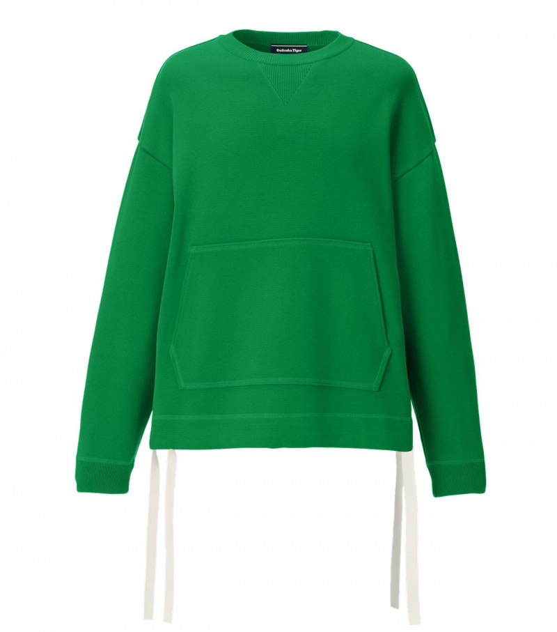 Green Onitsuka Tiger Ls Knit Tops | 92587-AUTO