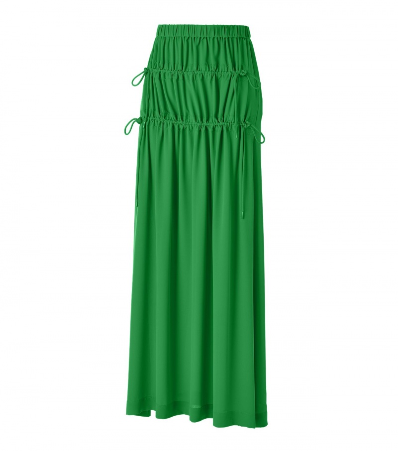 Green Onitsuka Tiger Ws Long Skirts | 19620-MDAE