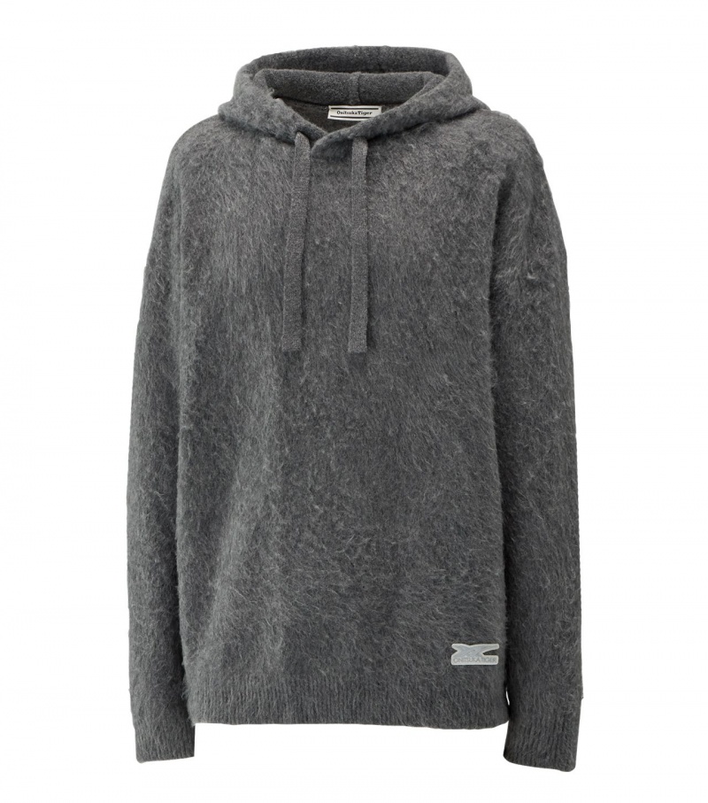 Grey Onitsuka Tiger Knit Hoodie | 45870-MUIV