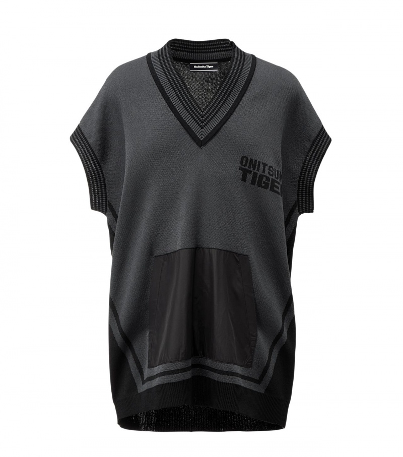 Grey Onitsuka Tiger Knit Vest | 87352-TKRY