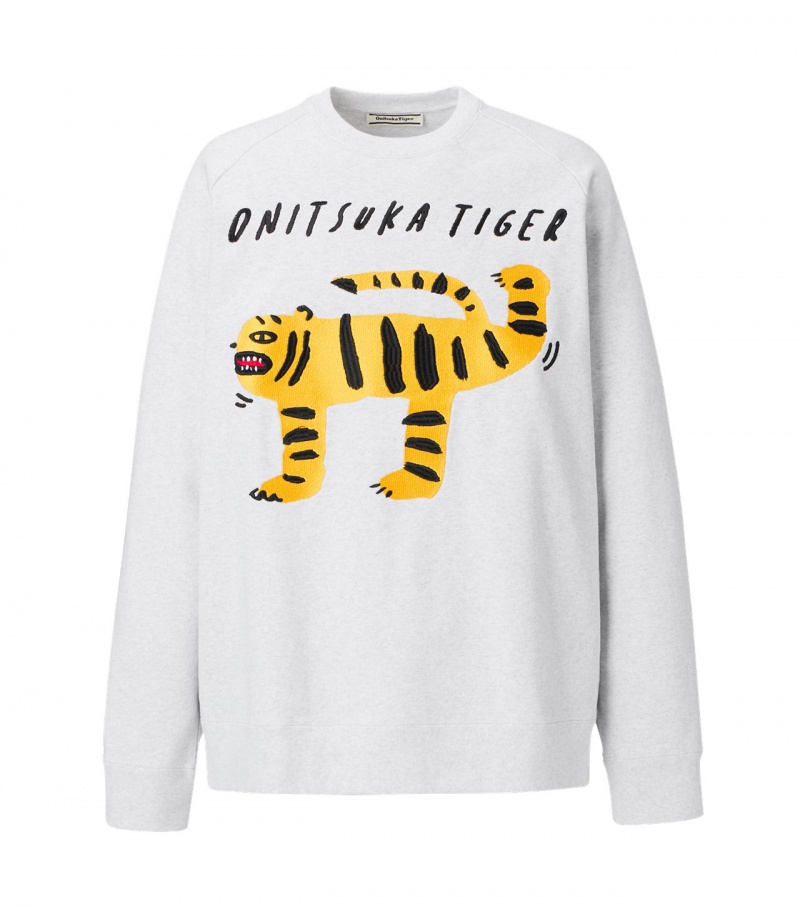 Grey Onitsuka Tiger Sweat Tops | 62819-GFPH