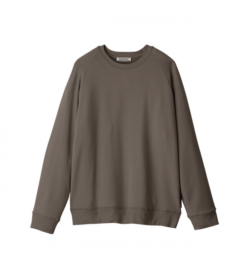 Grey Onitsuka Tiger Sweatshirts | 75268-DXRZ