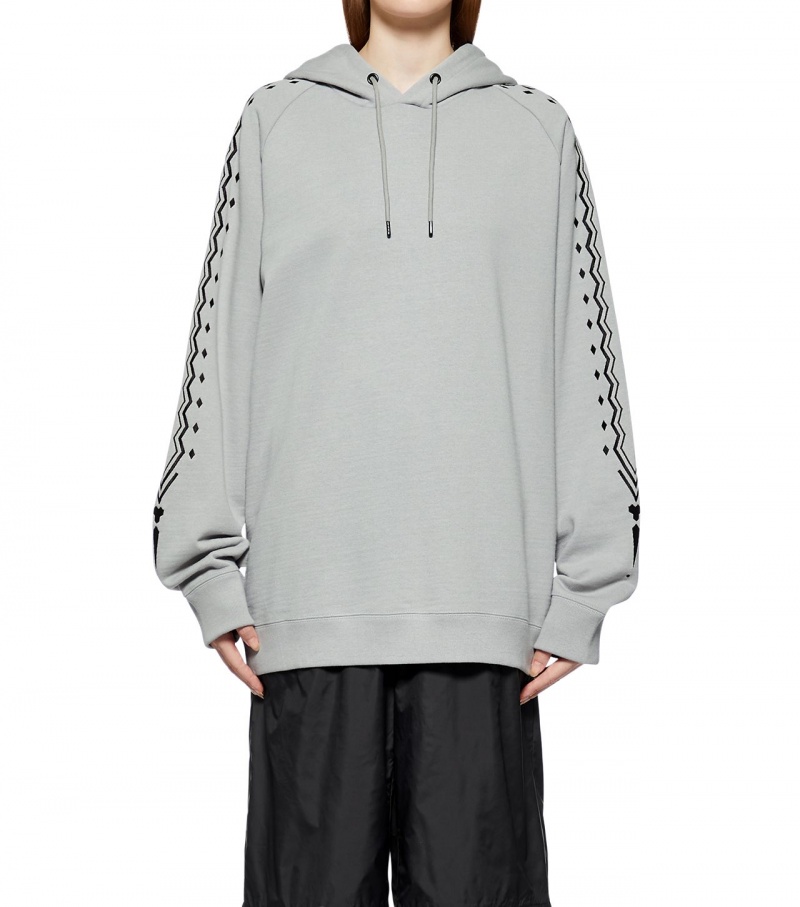 Grey / Black Onitsuka Tiger Hoodie | 46782-HKCQ