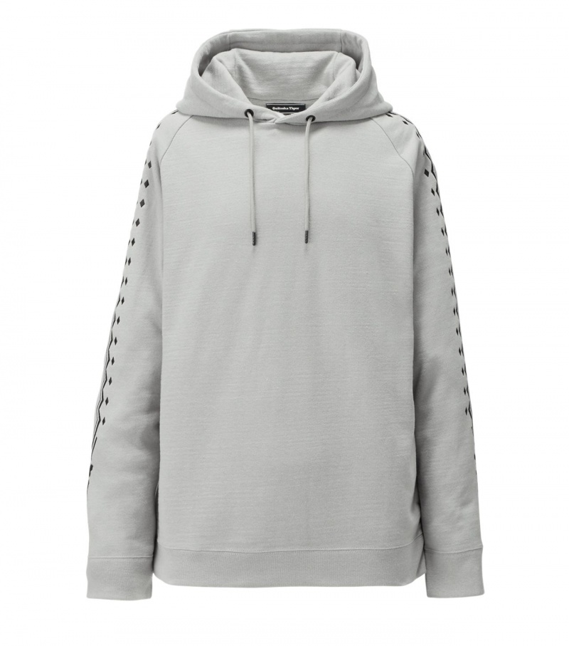 Grey / Black Onitsuka Tiger Hoodie | 46782-HKCQ