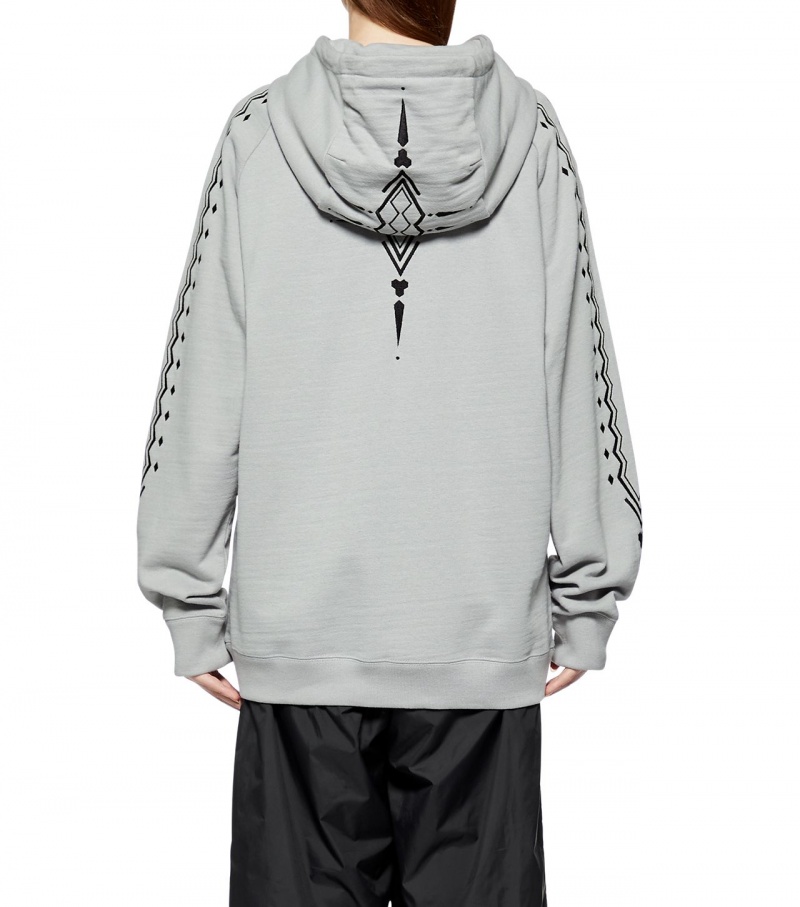 Grey / Black Onitsuka Tiger Hoodie | 58743-VYKW