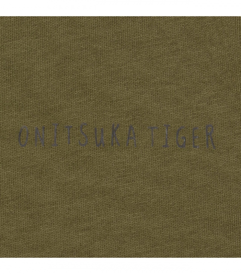 Khaki Onitsuka Tiger Graphic T Shirts | 23189-HXQT