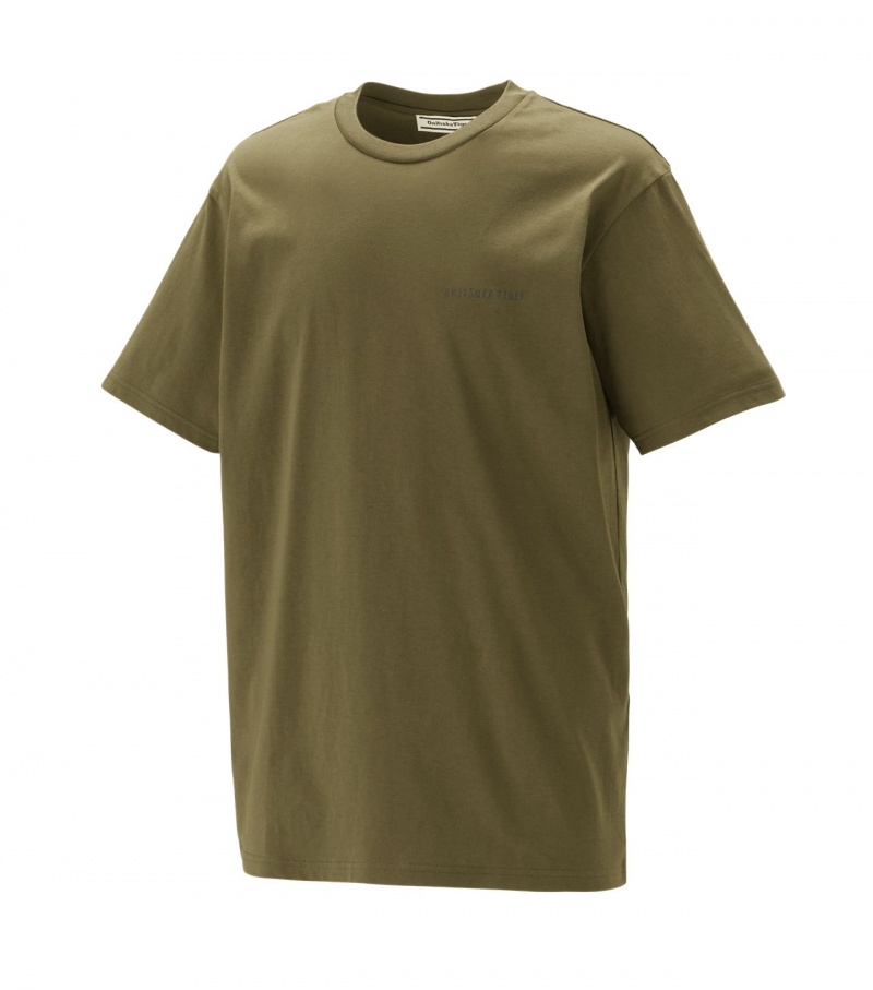 Khaki Onitsuka Tiger Graphic T Shirts | 56782-ATMF