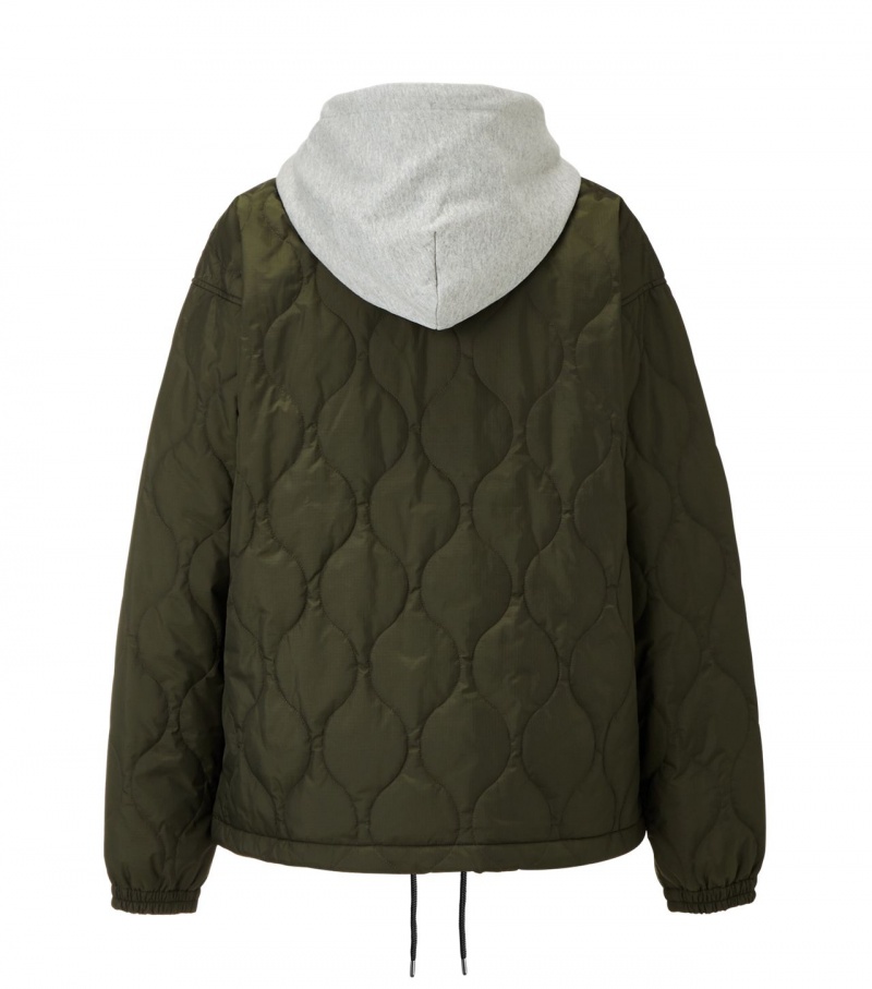 Khaki Onitsuka Tiger Quilted Jackets | 81634-YQEL