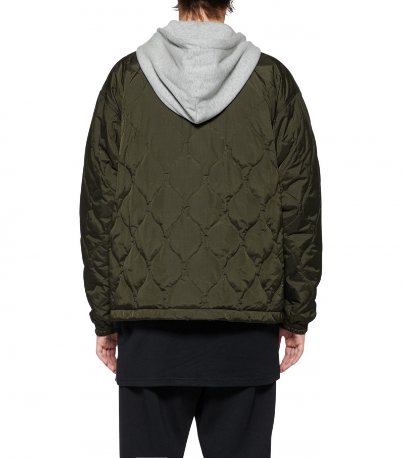 Khaki Onitsuka Tiger Quilted Jackets | 81634-YQEL