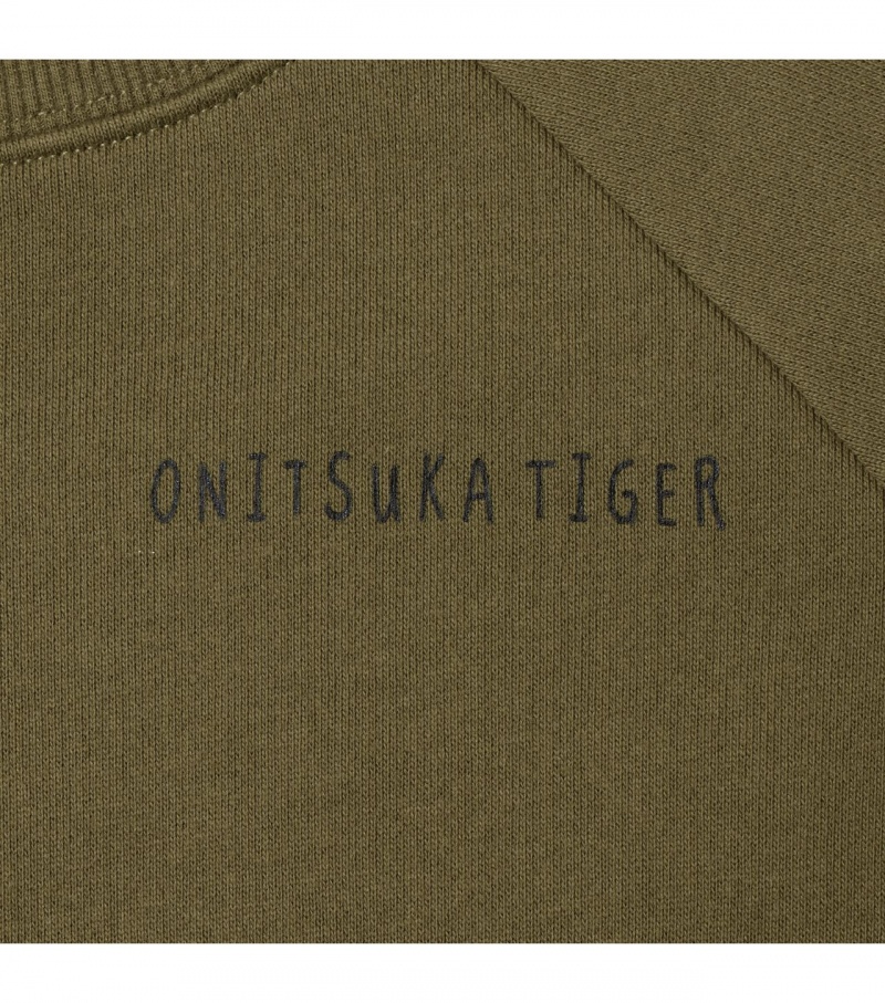 Khaki Onitsuka Tiger Sweat Tops | 23847-KRPJ