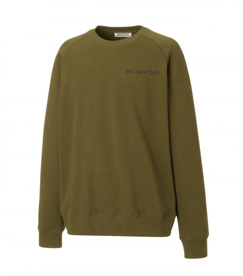 Khaki Onitsuka Tiger Sweat Tops | 36457-UYHL