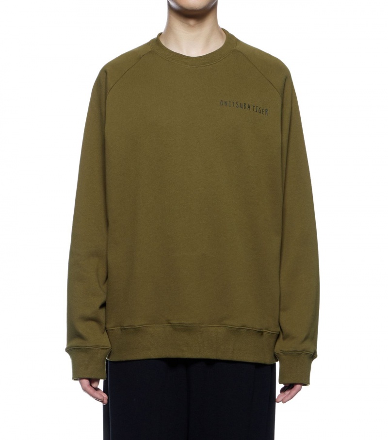 Khaki Onitsuka Tiger Sweat Tops | 36457-UYHL