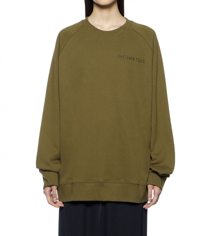 Khaki Onitsuka Tiger Sweat Tops | 36457-UYHL