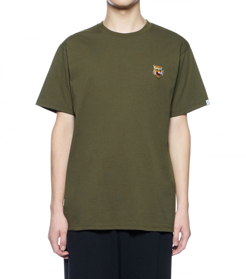 Khaki Onitsuka Tiger T Shirts | 35492-ULQB