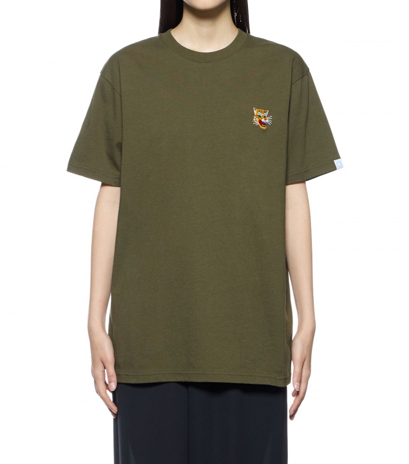 Khaki Onitsuka Tiger T Shirts | 35492-ULQB