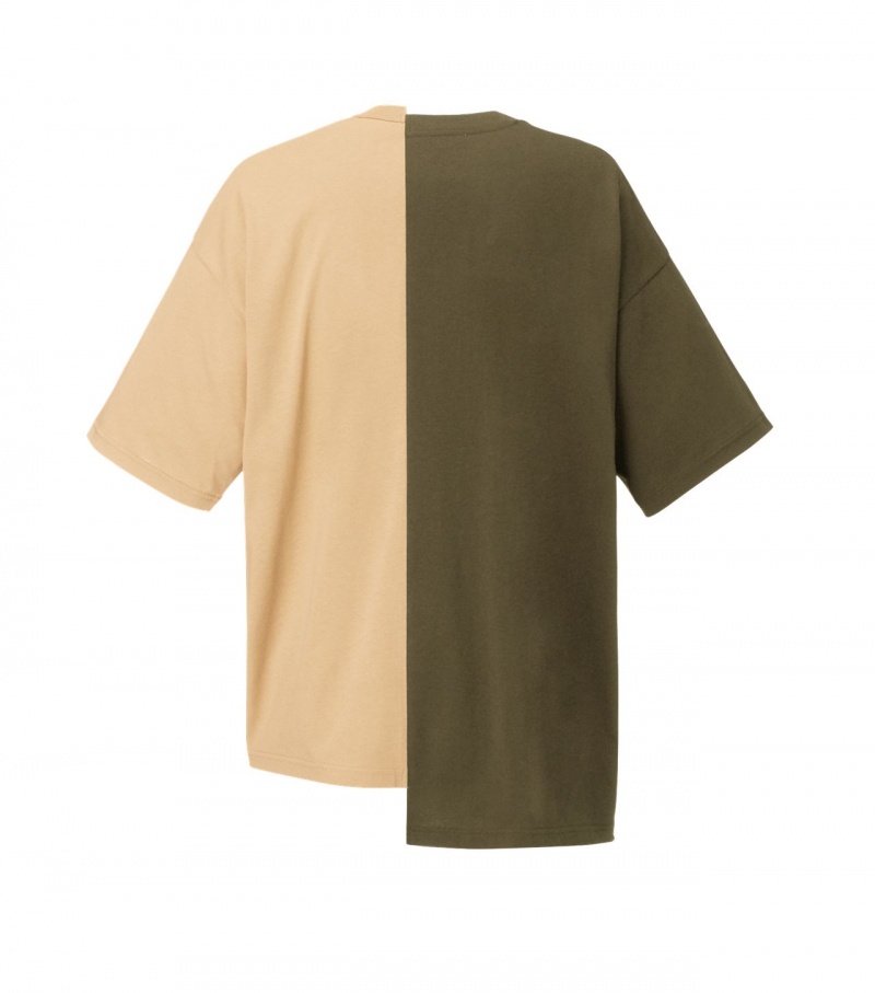 Khaki / Beige Onitsuka Tiger Graphic T Shirts | 20498-IZQN