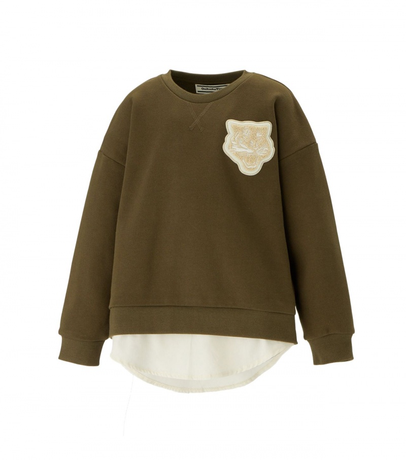 Khaki / Beige Onitsuka Tiger Sweat Tops | 52419-QHDT