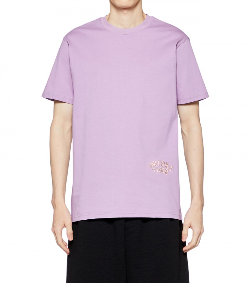 Lavender Onitsuka Tiger Graphic T Shirts | 28075-IOCV