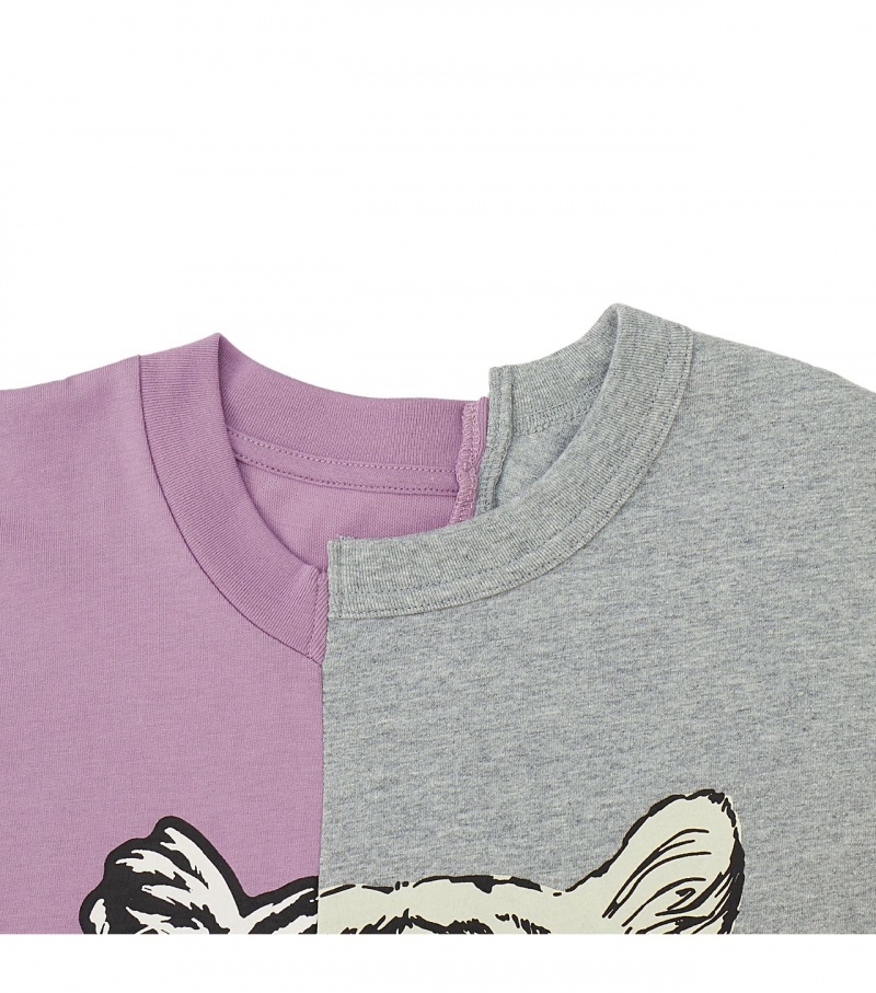 Lavender / Grey Onitsuka Tiger Graphic T Shirts | 21497-NFEH