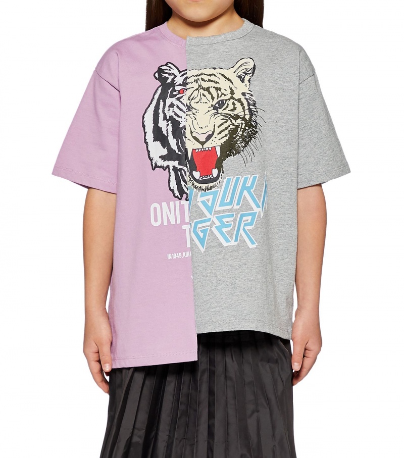 Lavender / Grey Onitsuka Tiger Graphic T Shirts | 21509-STBR