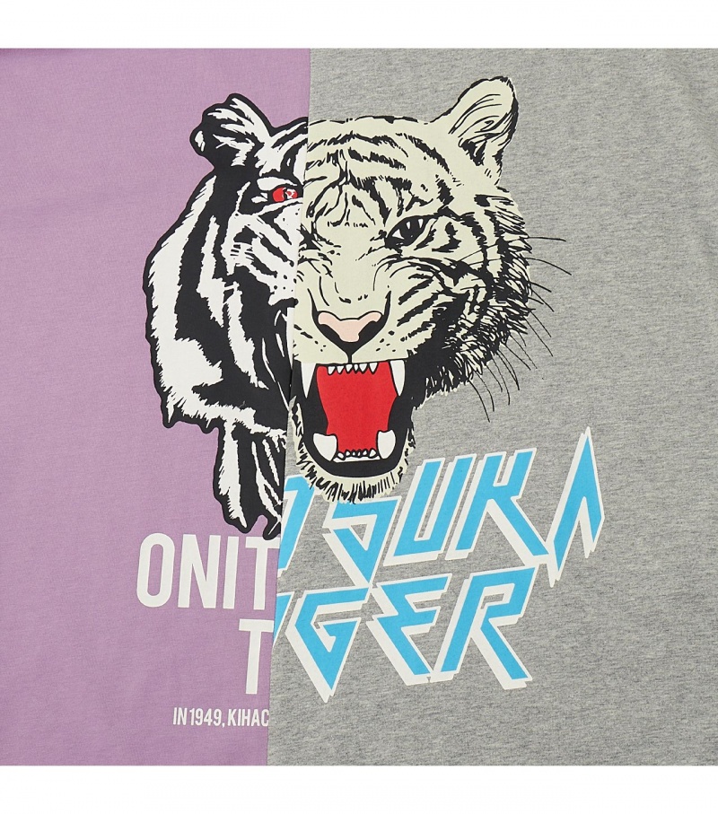 Lavender / Grey Onitsuka Tiger Graphic T Shirts | 42175-OHJB