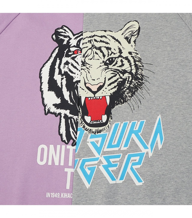 Lavender / Grey Onitsuka Tiger Sweat Tops | 26345-TVAJ