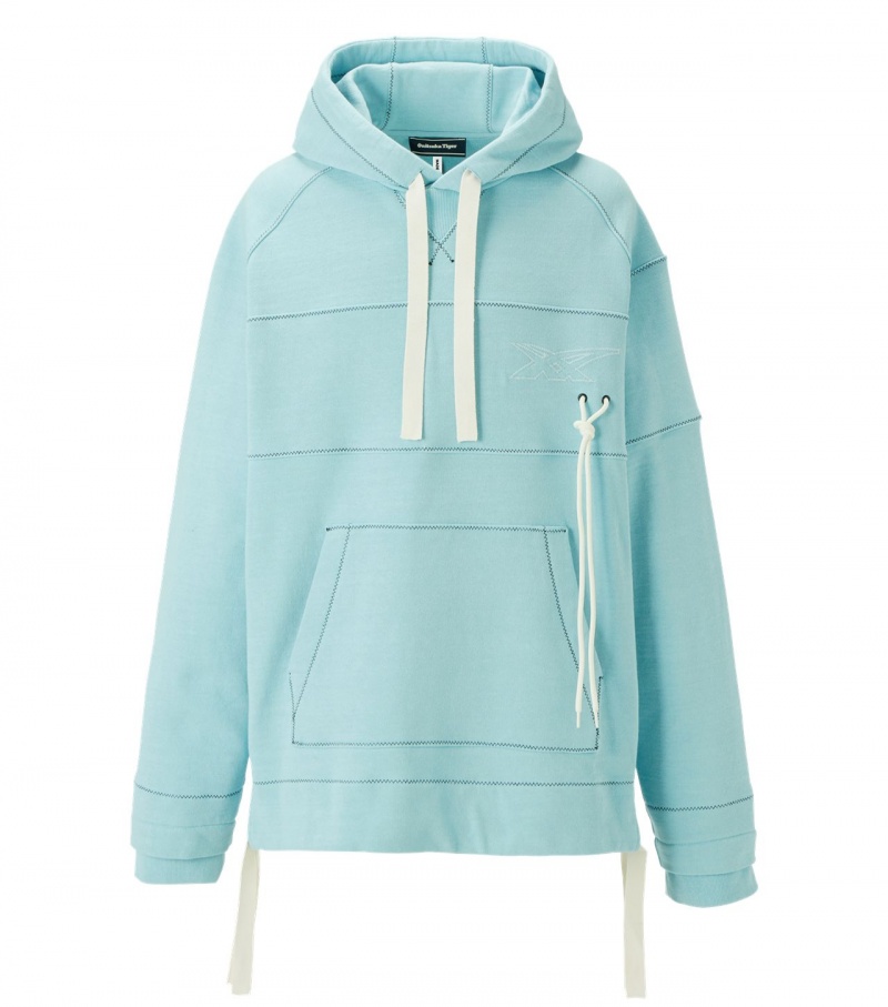 Light Blue Onitsuka Tiger Hoodie | 17023-ZUCO