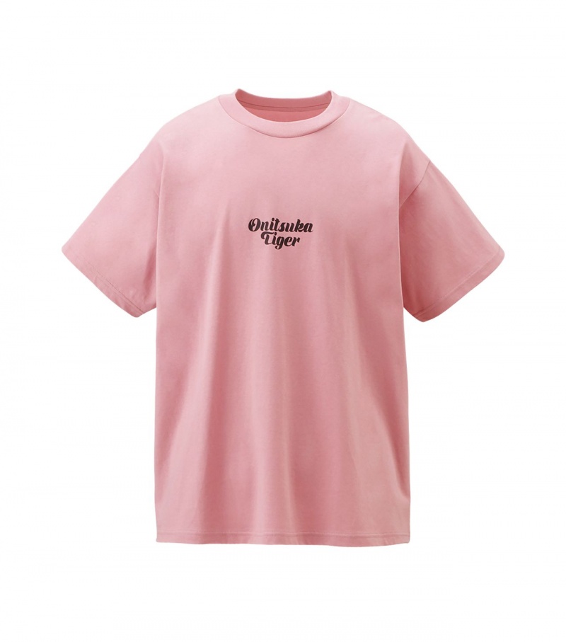 Light Pink Onitsuka Tiger Graphic T Shirts | 96708-KUET