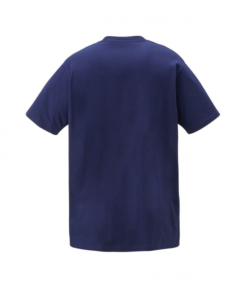 Navy Onitsuka Tiger Graphic T Shirts | 02861-ILTE