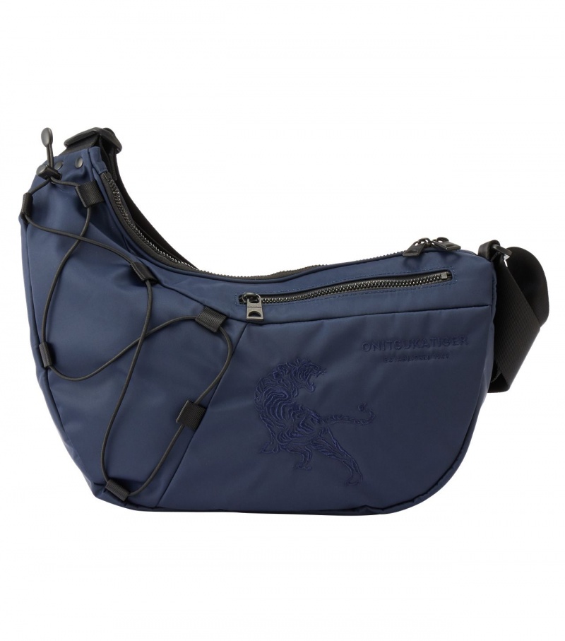 Navy Onitsuka Tiger Messenger Bag | 05796-HYWU