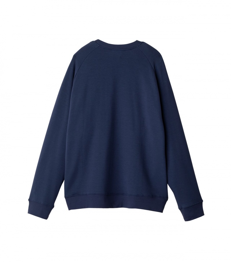 Navy Onitsuka Tiger Sweatshirts | 71238-XAUC