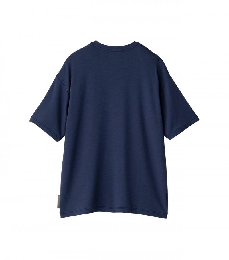 Navy Onitsuka Tiger T Shirts | 06584-QTCB